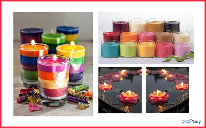 candele profumate e colorate