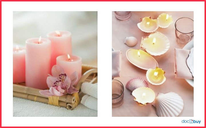 candele profumate accese